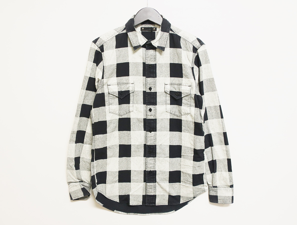 MINEDENIM (マインデニム) Black Denim Buffalo Check SH | CHOOSE