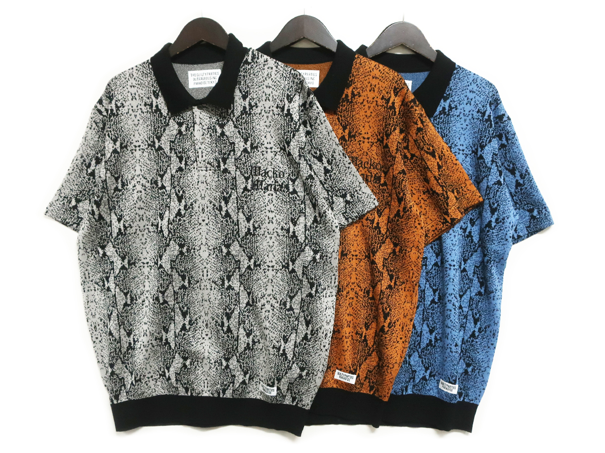 L【WACKOMARIA】LEOPARD KNIT POLO／新品タグ付／送料込