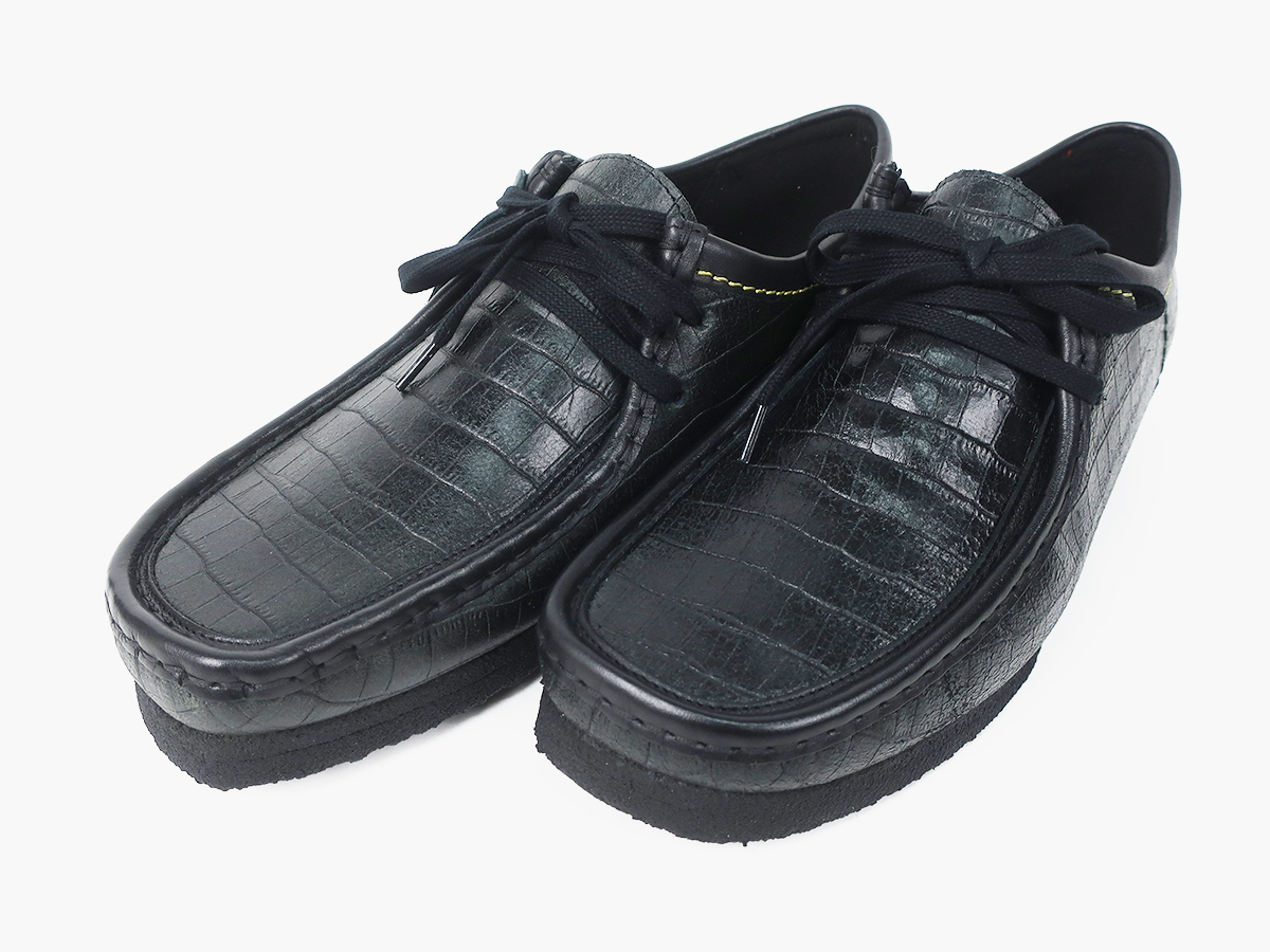 クラークス ×ワコマリア WACKO MARIA  CROCODILE WALLABEE レースアップレザースニーカー メンズ 29cm