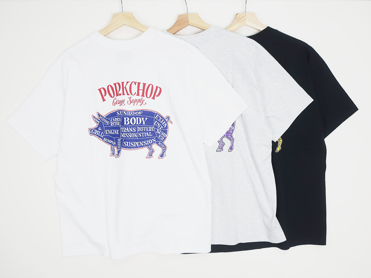 23ss PORK CHOP PORK BACK TEE サイズL ブラック