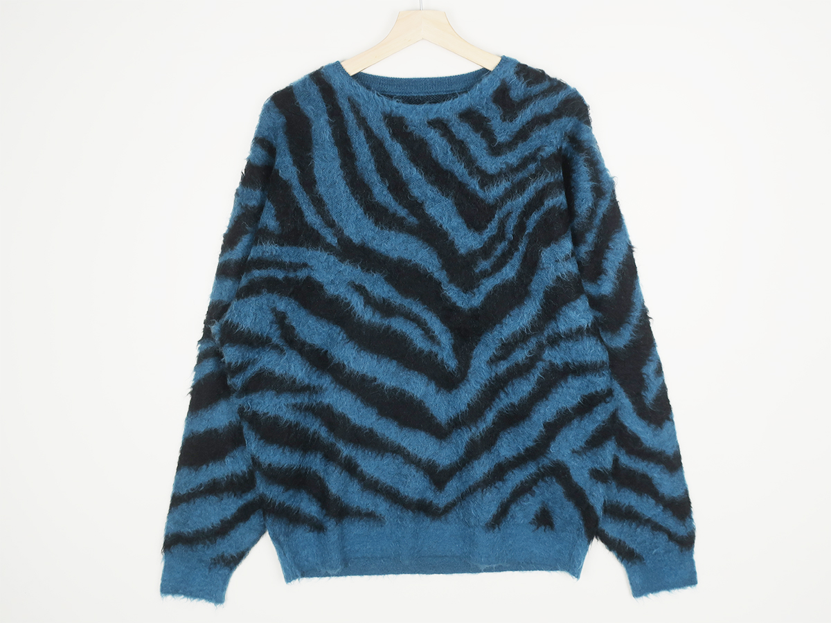 MINEDENIM ZEBRA MOHAIR KNIT CREWNECK PULLOVER 通販 正規取扱店 - CHOOSE