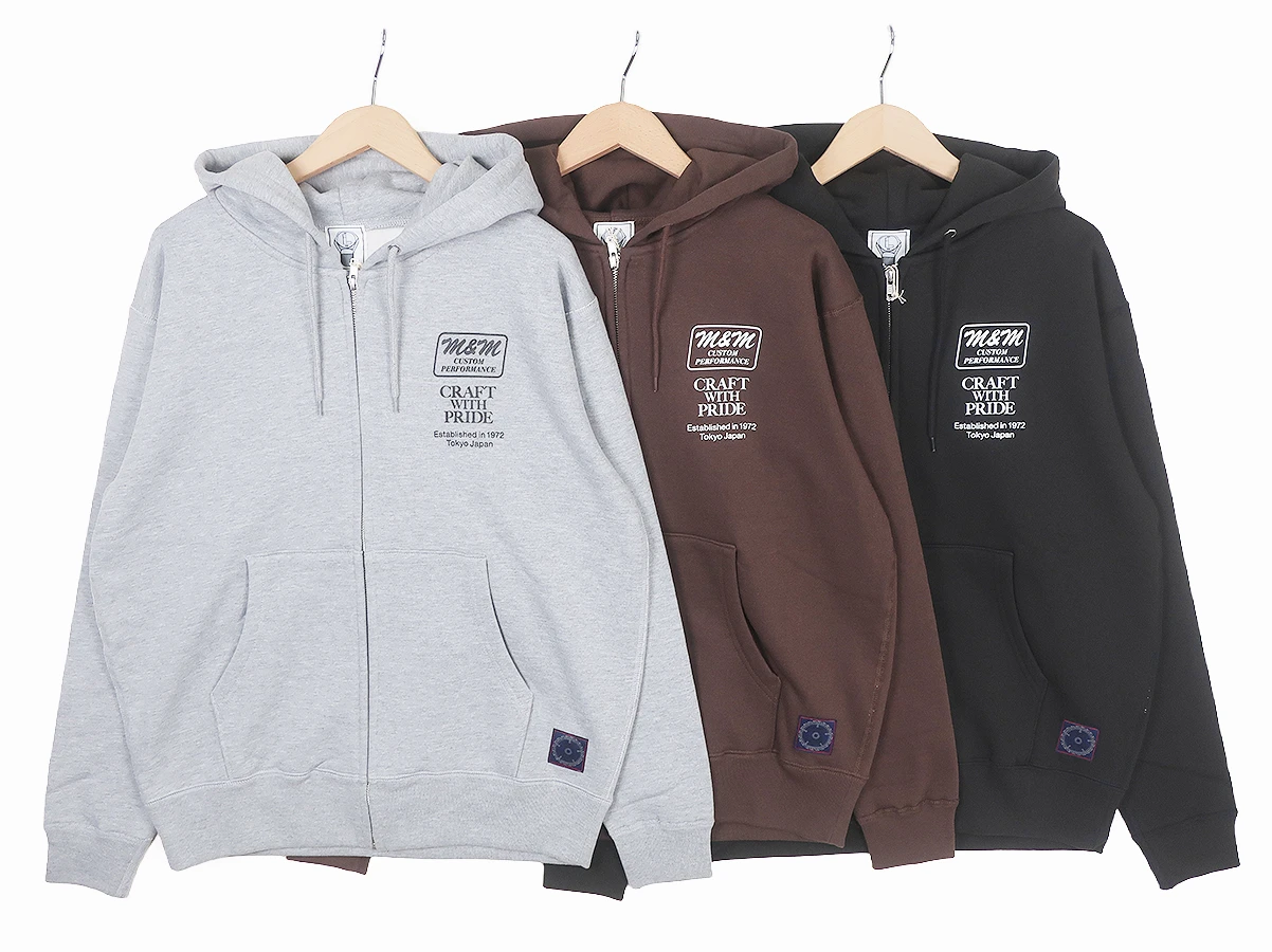 【m&m custom performance エム&エム カスタムパフォーマンス】 ZIP HOODIE