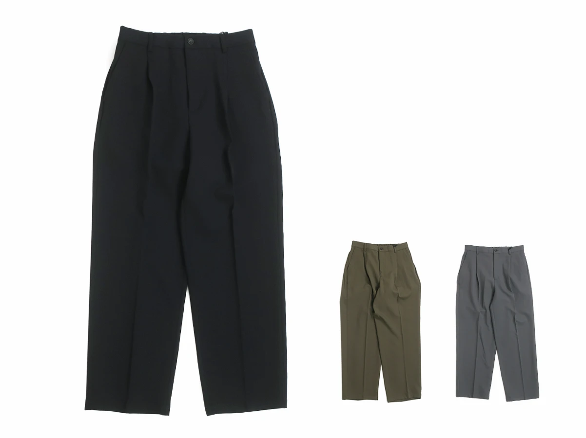 【SLICK スリック】Double Cloth One Tuck Tapered Pants テーパードパンツ