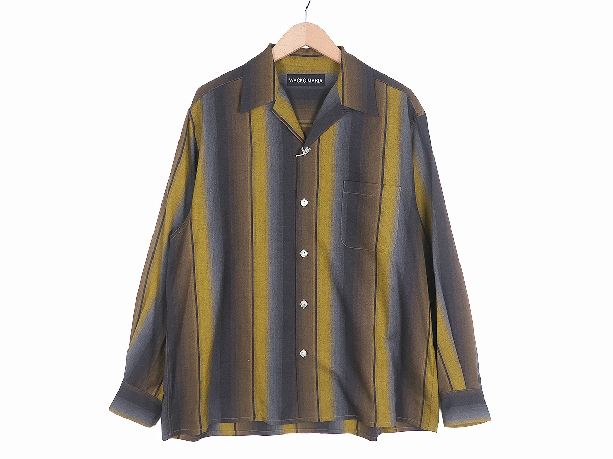WACKO MARIA ワコマリア】OMBRE STRIPED OPEN COLLAR SHIRT L/S