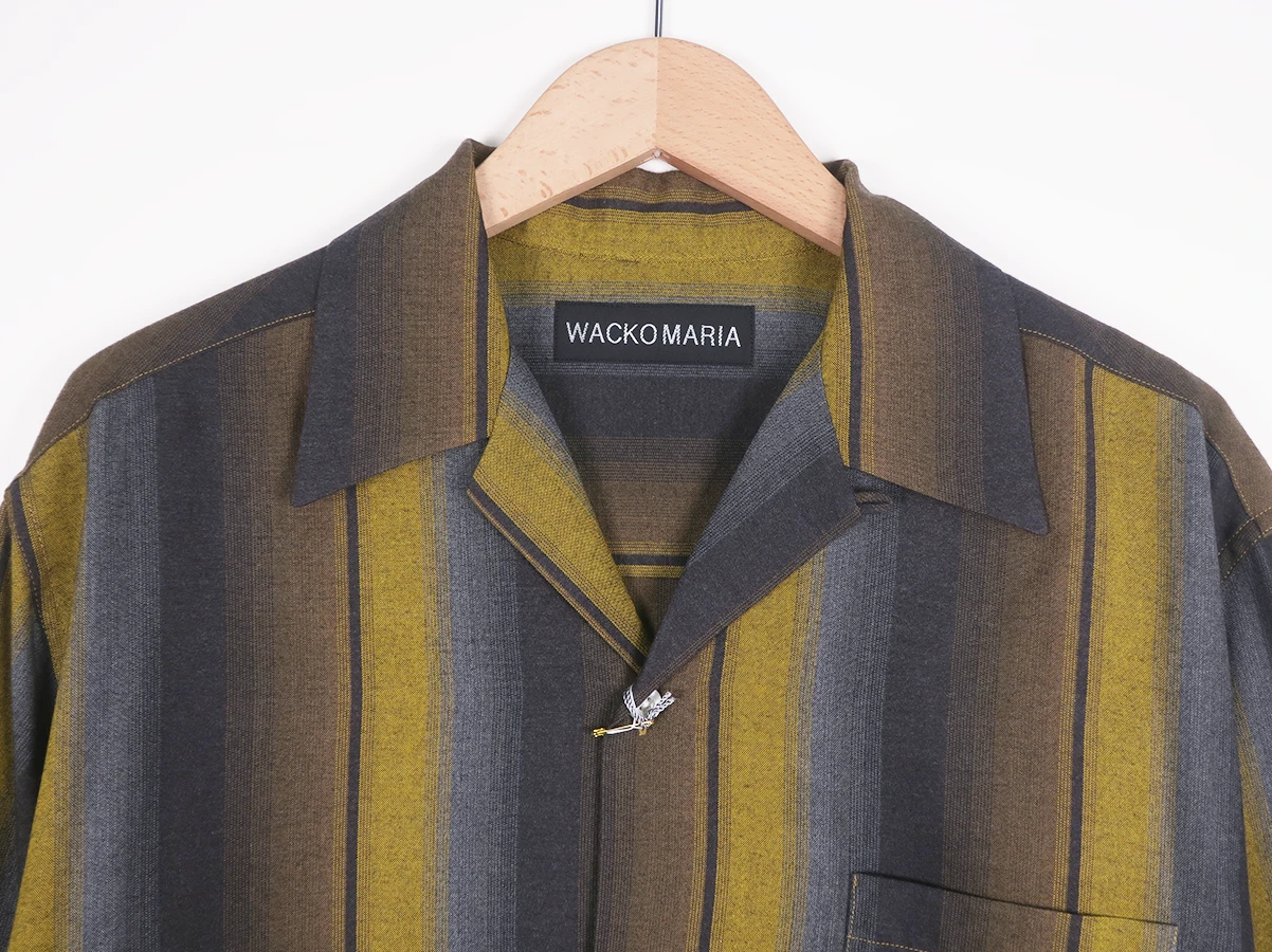 WACKO MARIA ワコマリア】OMBRE STRIPED OPEN COLLAR SHIRT L/S