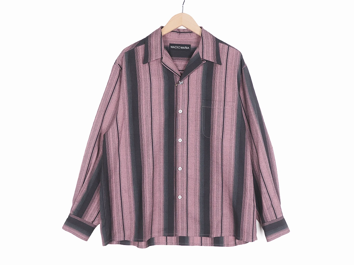 WACKO MARIA ワコマリア】OMBRE STRIPED OPEN COLLAR SHIRT L/S